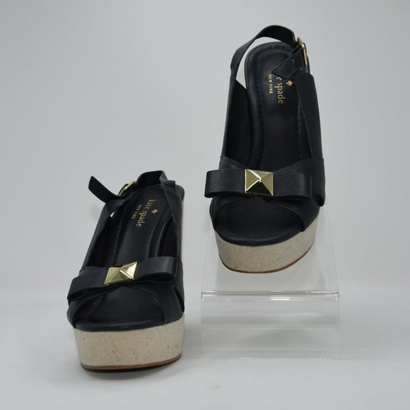 Kate Spade Blue Wooden Chuck Wedges Women 9M - Picture 2 of 5